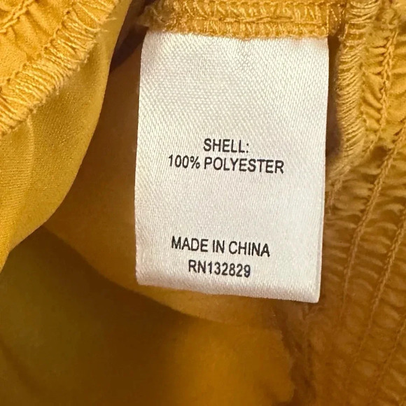 Revolve Tularosa Satin Marigold Yellow High Neck Peplum Long Sleeve Top Medium - Picture 9 of 10